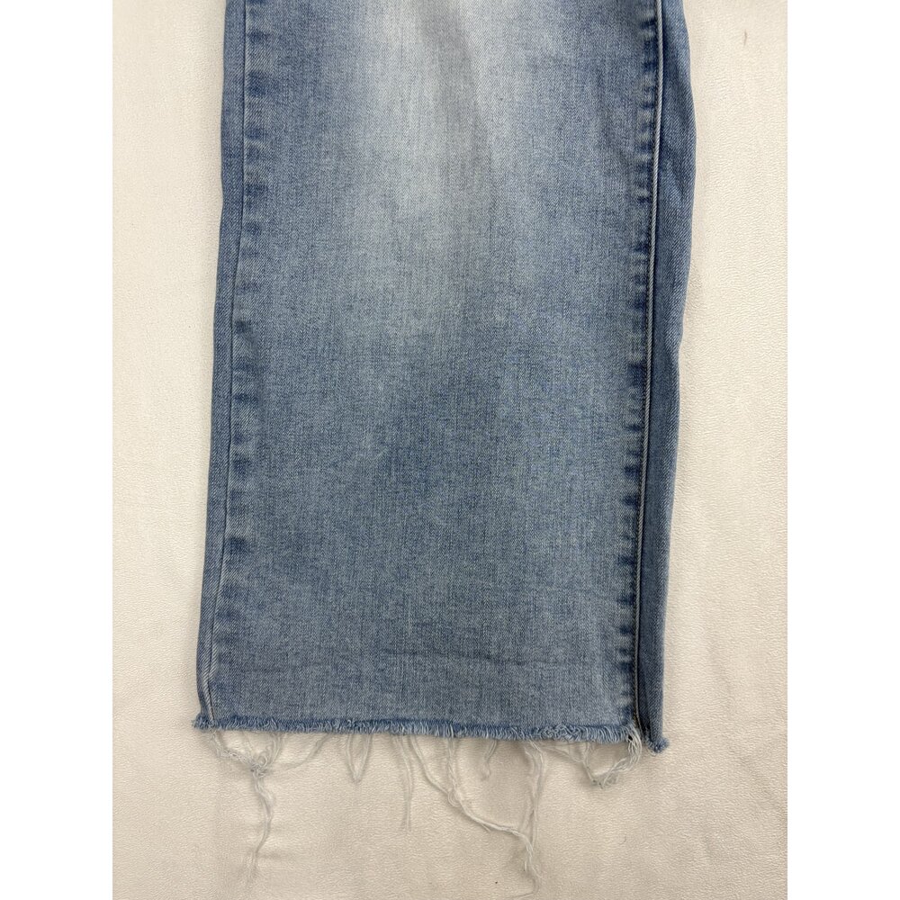 Oat Wide Leg Jeans Size 2 Light Wash Raw Hem - Picture 8 of 12